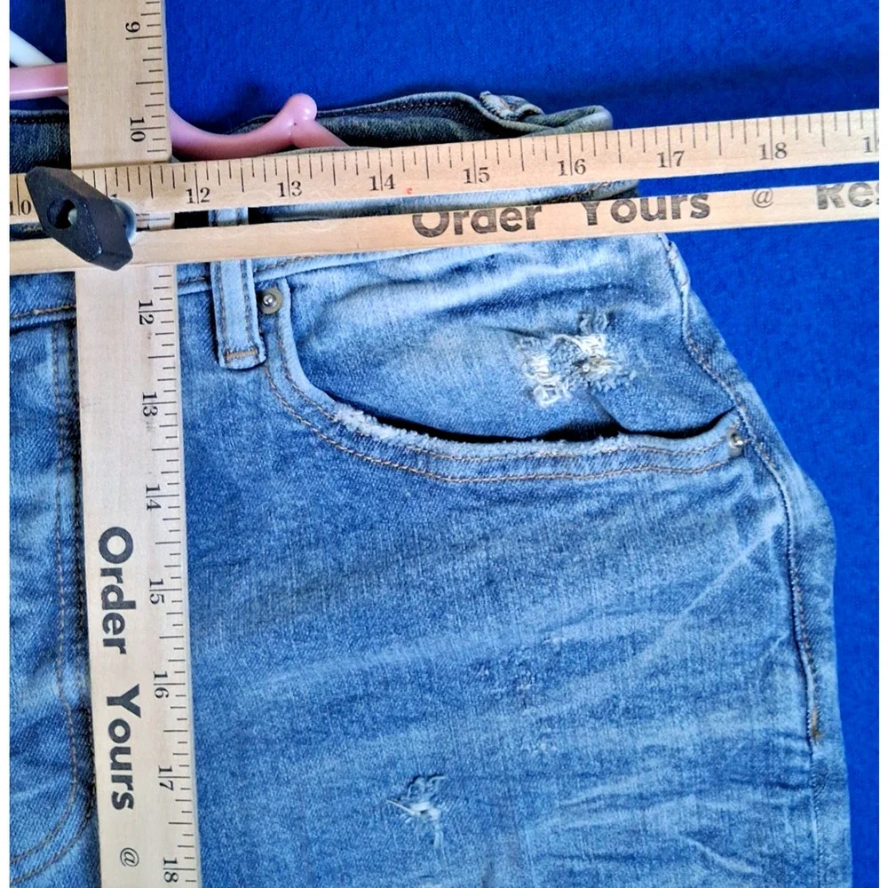 ARTMEETSCHAOS Men's Distressed Skinny Jeans Size 36 Light Wash Ripped Pants